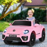 Costway 12V Licensed Volkswagen Beetle Kids Ride-On Car Toy with Remote Control