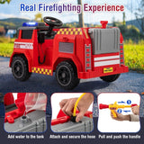 Costway 12V Ride-On Fire Truck Toy with Water Gun