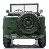 12V Willy 1-Seater Military Green Limited Edition Kids Ride-on Truck W/ EVA Rubber Wheels, Music & RC