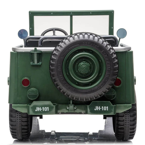 12V Willy 1-Seater Military Green Limited Edition Kids Ride-on Truck W/ EVA Rubber Wheels, Music & RC
