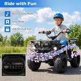 Costway 24V Kids ATV Ride-On Toy Quad with LED Lights