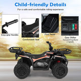 Costway 24V Kids ATV Ride-On Toy Quad with LED Lights
