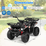 Costway 24V Kids ATV Ride-On Toy Quad with LED Lights