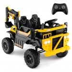 Costway 24V 4WD Kids Ride-On Excavator Toy with Remote Control