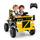 Costway 24V 4WD Kids Ride-On Excavator Toy with Remote Control