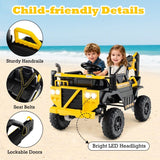 Costway 24V 4WD Kids Ride-On Excavator Toy with Remote Control