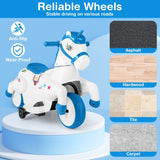 Costway 12V Unicorn Kids Ride-On Toy with Training Wheels