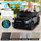 Costway 24V Licensed RAM Kids Ride-On Truck Toy with Remote Control