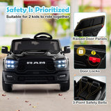 Costway 24V Licensed RAM Kids Ride-On Truck Toy with Remote Control