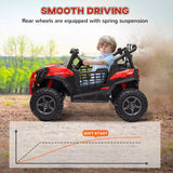 Qaba 2 Seater 24V Electric Car for Kids w/ Remote Control, 3 Speed, LED Lights, Music, Horn, Spring Suspension