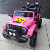 Jeep Wrangler Style S619 12V Electric Kids Ride On Truck Pink