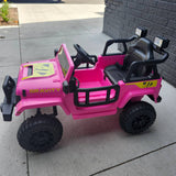 Jeep Wrangler Style S619 12V Electric Kids Ride On Truck Pink