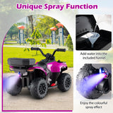 6V Kids Ride-On ATV Toy with Spray Function and Headlight