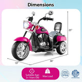 Costway 6V Toddler 3-Wheel Ride-On Motorcycle Toy with Headlight