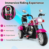 Costway 6V Toddler 3-Wheel Ride-On Motorcycle Toy with Headlight