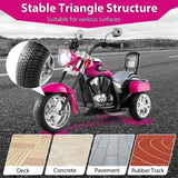 Costway 6V Toddler 3-Wheel Ride-On Motorcycle Toy with Headlight