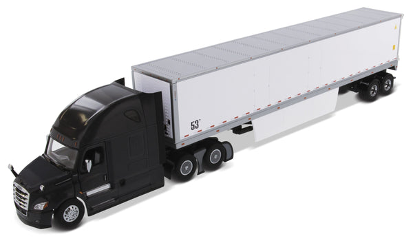 1:50 Freightliner New Cascadia with 53′ Dry Cargo Van – Charcoal Grey tractor + White trailer, Transport Series, 71047