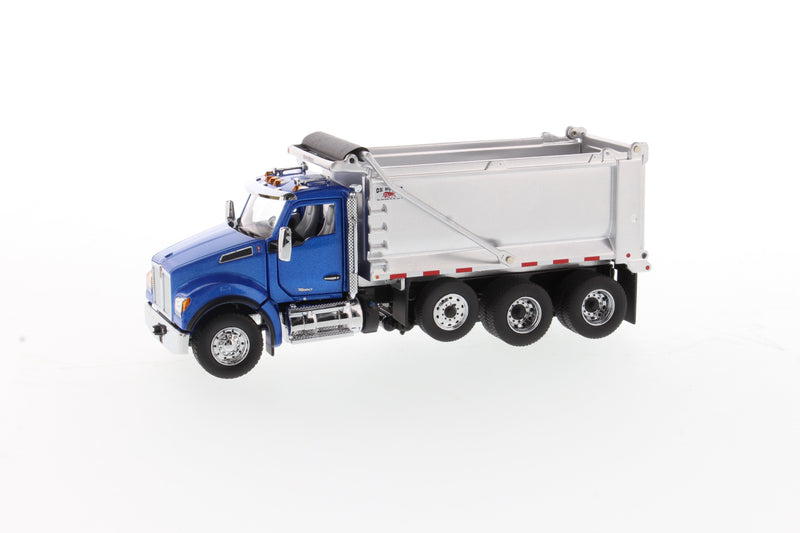Camion benne Kenworth T880 SF OX Stampede 1/50 - Cabine bleue métallisée + benne basculante argentée, 71078