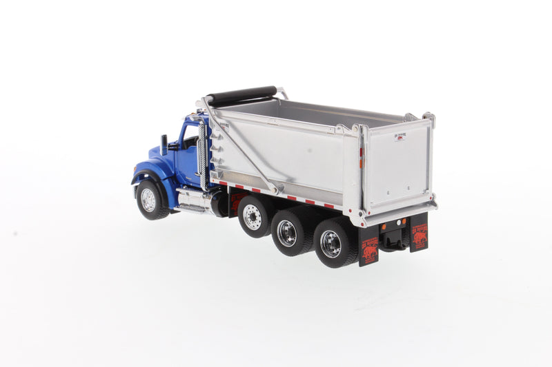 Camion benne Kenworth T880 SF OX Stampede 1/50 - Cabine bleue métallisée + benne basculante argentée, 71078