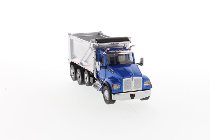 Camion benne Kenworth T880 SF OX Stampede 1/50 - Cabine bleue métallisée + benne basculante argentée, 71078