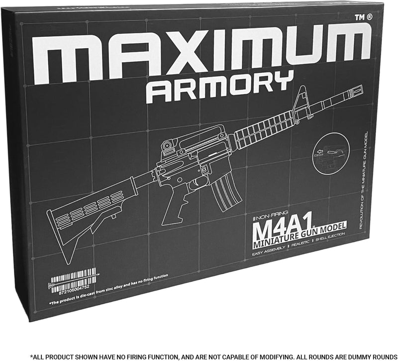 Maximum Armory [M4A1 - Black] Miniature Collectible Miniature Model - 1:2.05 Scale M4A1 Toy Replica with Display Stand