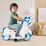 Costway 12V Unicorn Kids Ride-On Toy with Training Wheels