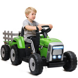 Aosom 12V Kids Ride-On Tractor Toy with Remote Control Green