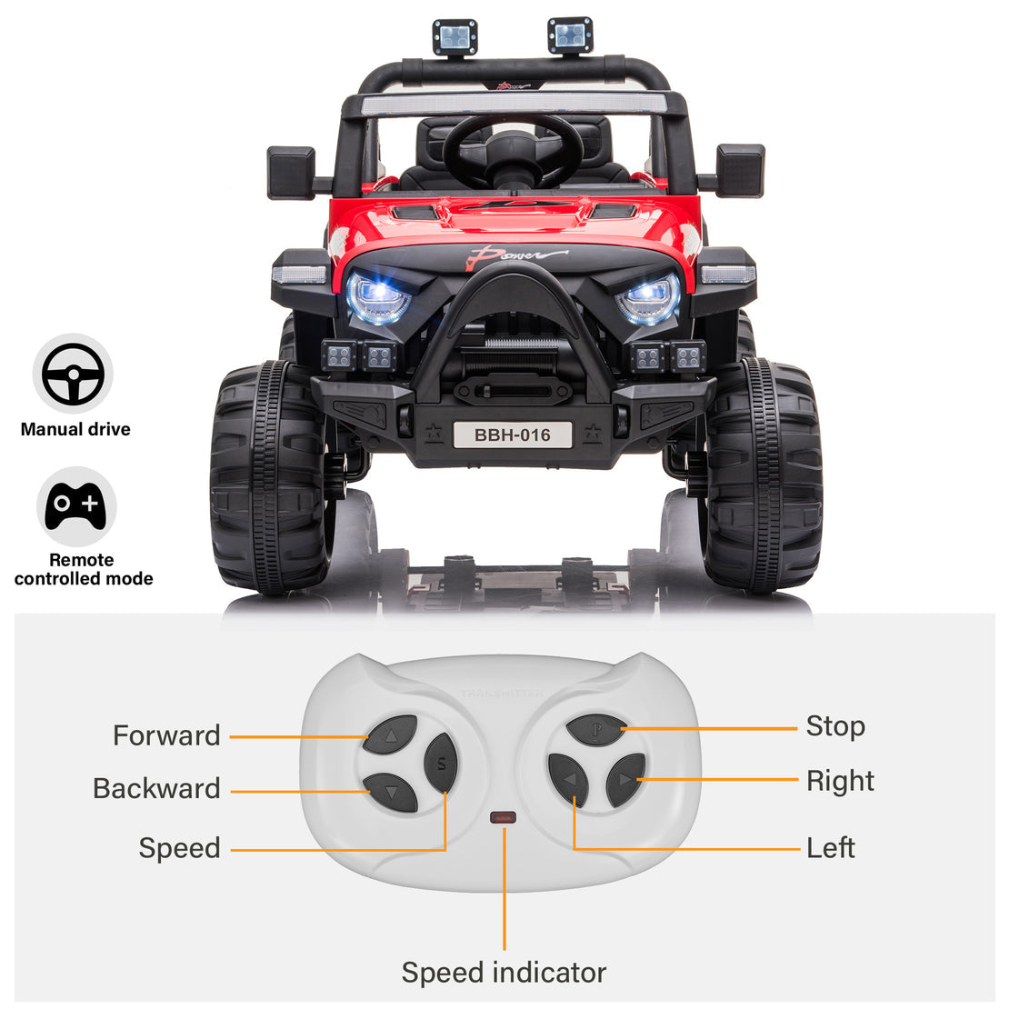 Jeep with Angry Bird Face Grill 12V Kids Ride On Car Toy