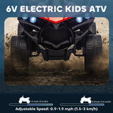 Qaba 6V Kids Ride-On ATV Toy with LED Headlights