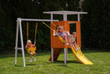 Avenlur | Forest Small Outdoor Toddler Swing Set | Compact Wooden Swing Frame for Babies & Kids