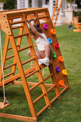 Avenlur | Magnolia 7-in-1 Real Wood Playset | Indoor & Outdoor Climbing Gym for Kids