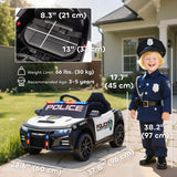 Qaba 12V Kids Ride-On Police Car Toy with Remote Control
