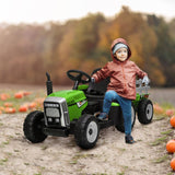 Aosom 12V Kids Ride-On Tractor Toy with Remote Control Green