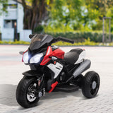 Qaba 6V Kids Ride-On Motorbike Toy with Lights and Music