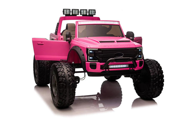 Limited Edition Lifted Ford F450 24V 2 Seater Pink Kids Ride On Car, Parental Remote Control, Rubber Tires, Bluetooth