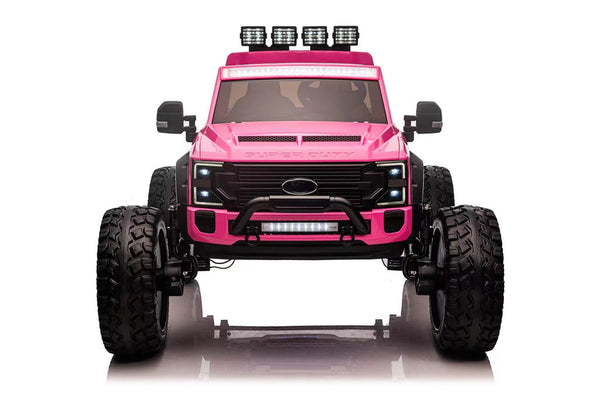 Limited Edition Lifted Ford F450 24V 2 Seater Pink Kids Ride On Car, Parental Remote Control, Rubber Tires, Bluetooth