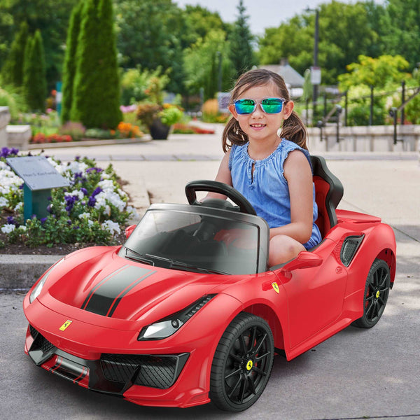 Ferrari 488 Pista Spider 12V with Leather Seat and Remote Control, Licensed