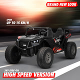 High Speed 2.0 24V Dune Buggy Up To 15 km/h Off-Road UTV Limited Edition Black with Remote Control and Rubber Tires