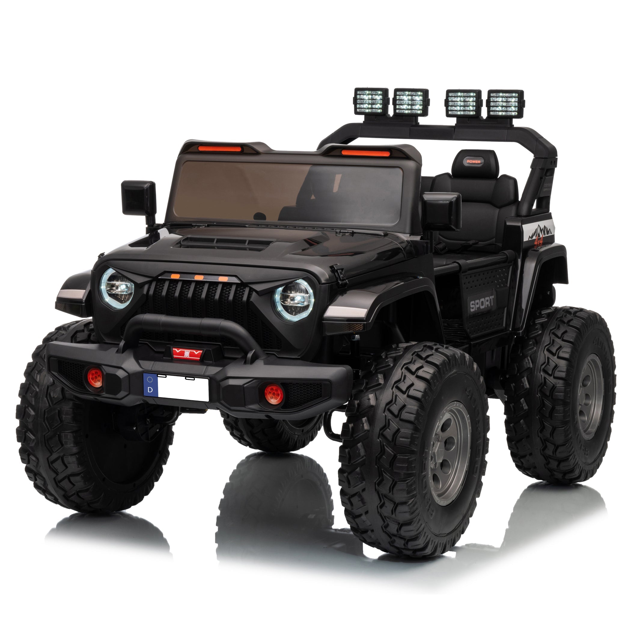 HAVOC 2.0 2-Seater Lifted Jeep 24V Ride On– Quad Motors, EVA Wheels, LED Kit, Extendable Jeep