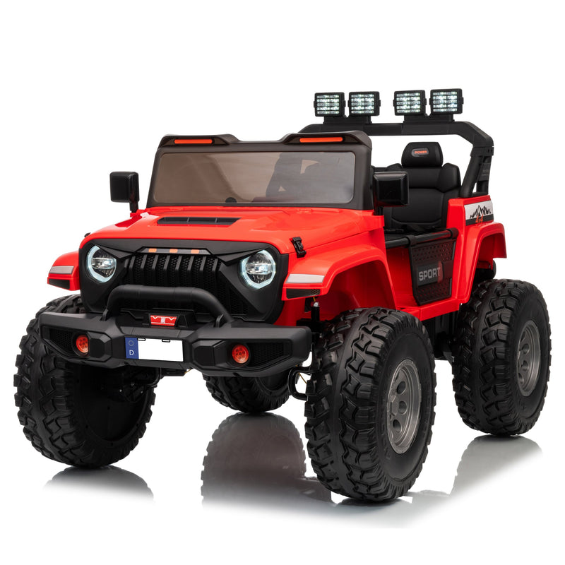 HAVOC 2.0 2-Seater Lifted Jeep 24V Ride On– Quad Motors, EVA Wheels, LED Kit, Extendable Jeep