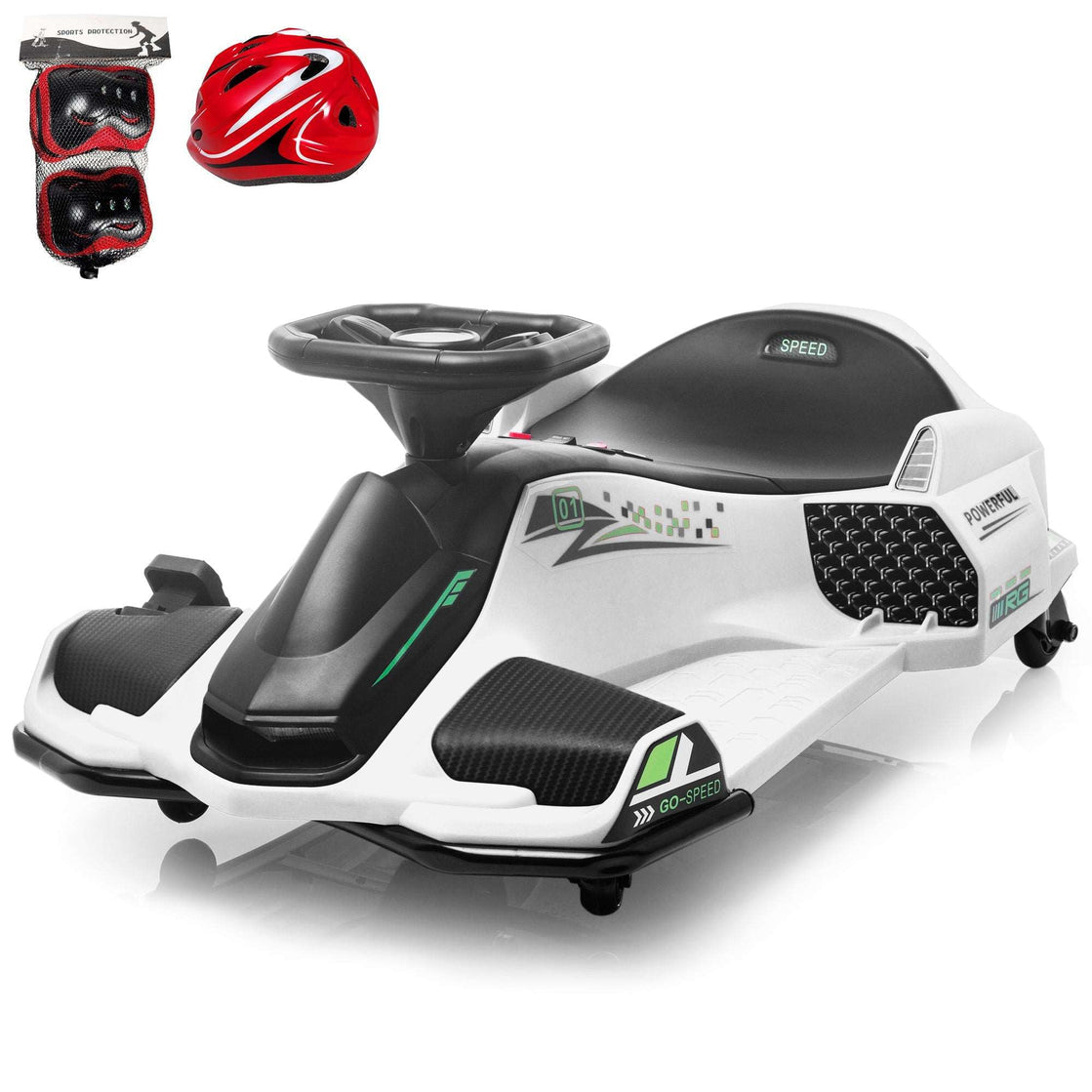 GoKart de alta velocidad sin escobillas, ThunderDrift™ Outdoor Racer Drifter con acelerador de velocidad variable 24 V