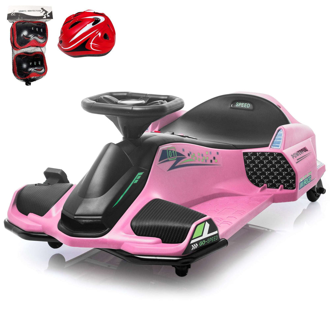 GoKart de alta velocidad sin escobillas, ThunderDrift™ Outdoor Racer Drifter con acelerador de velocidad variable 24 V