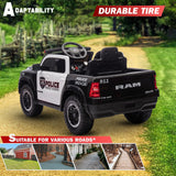 Dodge RAM 1500 (Police Edition)24V Ride-On Truck for Kids. Electric Vehicle with Parent Remote Control,