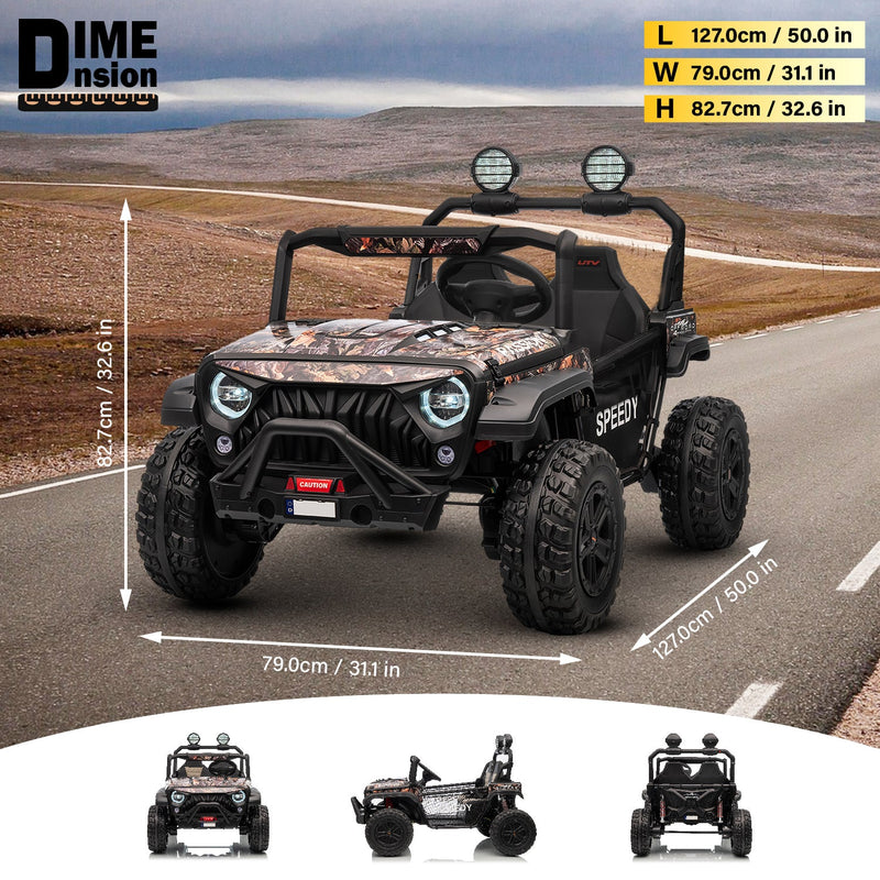 Children's toy truck with dimensions displayed on a road