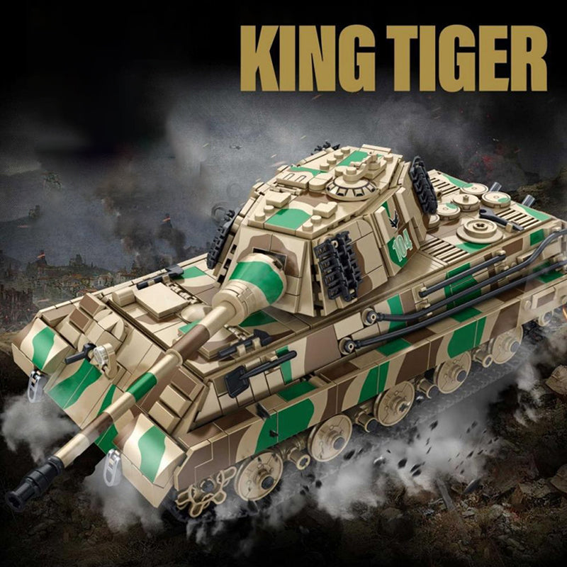 Panlos 632016 WWII King Tiger German Heavy Tank Brick