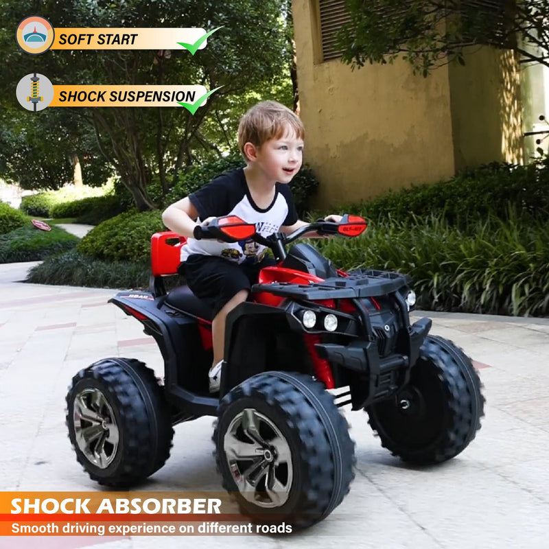 12V Kids Electric ATV Ride-On Toy – 4-Wheel Outdoor Quad with Music & Lights