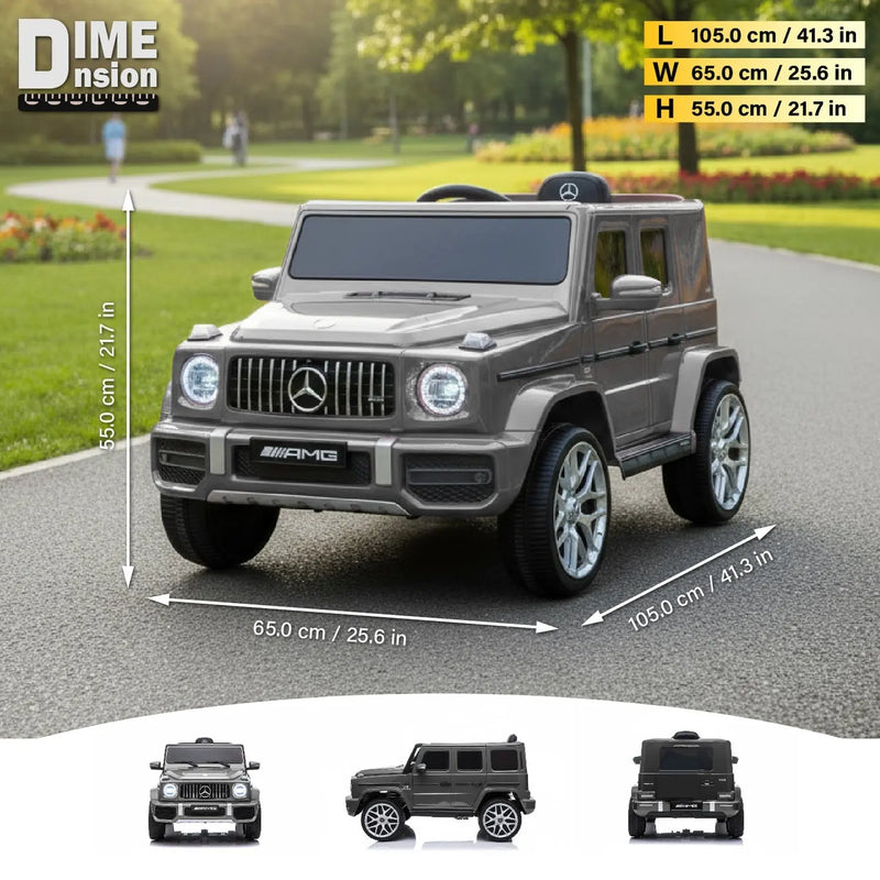 Mercedes-Benz AMG G63, 12V Electric Kids' Ride On Car with Parental Remote Control, LED lights, Leather Seat and MP3- Kids On Wheelz Kids On Wheelz