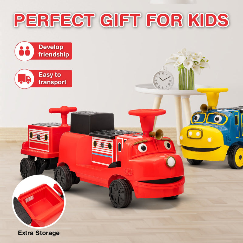 Chuggington Electric Ride-On Train with Whistle, Music Player & 2+/2 Seater – 12V