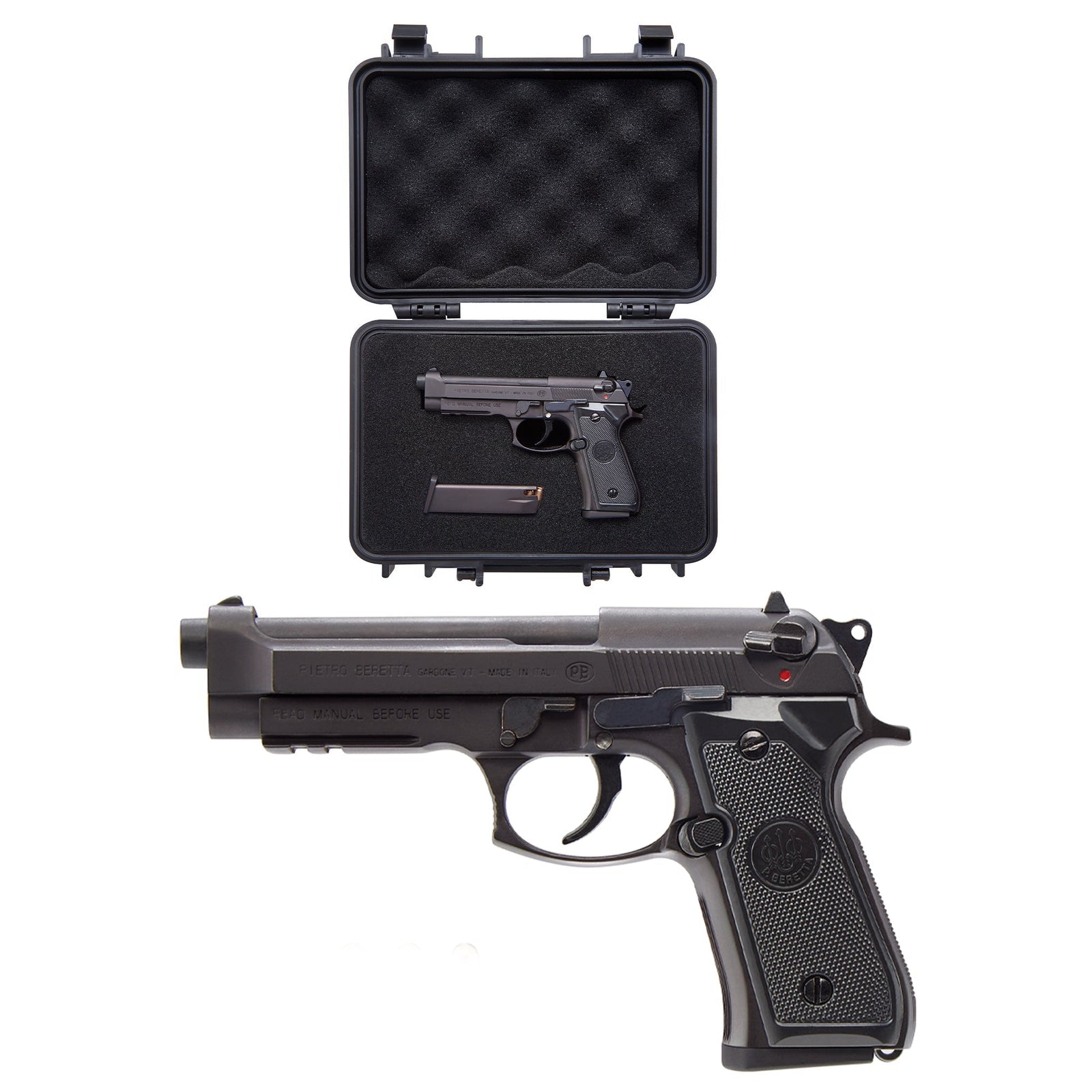 ミニチュアガン 2個セット M29 M92ベレッタ M92 Beretta - Black - Wolfhound Tactical Miniature Pistol Model