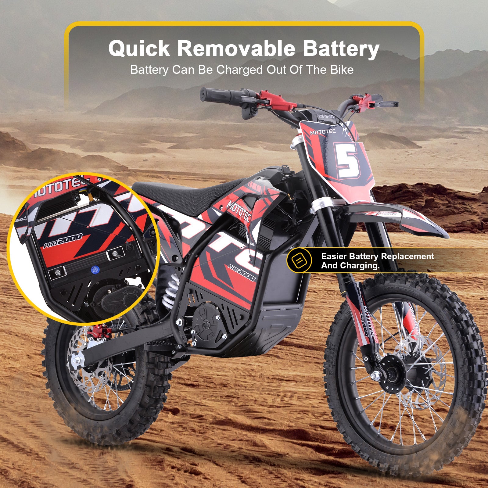 MotoTec 60v Pro Electric Dirt Bike 2000w Lithium – Kids On Wheelz
